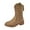 Khaki, variant on jsaierl Women's Mid Calf Combat Riding Fashion Winter Boots Pull On Fall Weather Short Boots