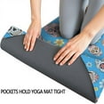 thumbnail image 3 of Blue Skull Floral Pattern Hot Yoga Mat Towel Non Slip for Hot Yoga - Quick-Drying Yoga Mat Cover with 4 Corner Pockets with Travel Bag - Hot Yoga Towel Non Slip 74"x26", 3 of 6