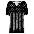 thumbnail image 3 of HEILAU American Flag Graphic T Shirts for Women 4th of July Short Sleeve T Shirt V Neck Top Casual Shirt Patriotic Tops, 3 of 7