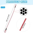 thumbnail image 2 of Uxcell Vinyl Coated Stainless Steel Cable with Loops, Flexible Wire Rope Security Chain Lanyard Lock for Outdoor Lighting Red 3/16"x2 ft, 2 of 7