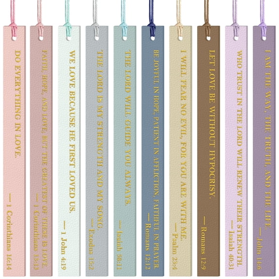 Sinekong 20 Pcs Christian Leather Bookmark for Women Men, Handmade Bible Christian Gifts for Women Book Lovers Church Book Club