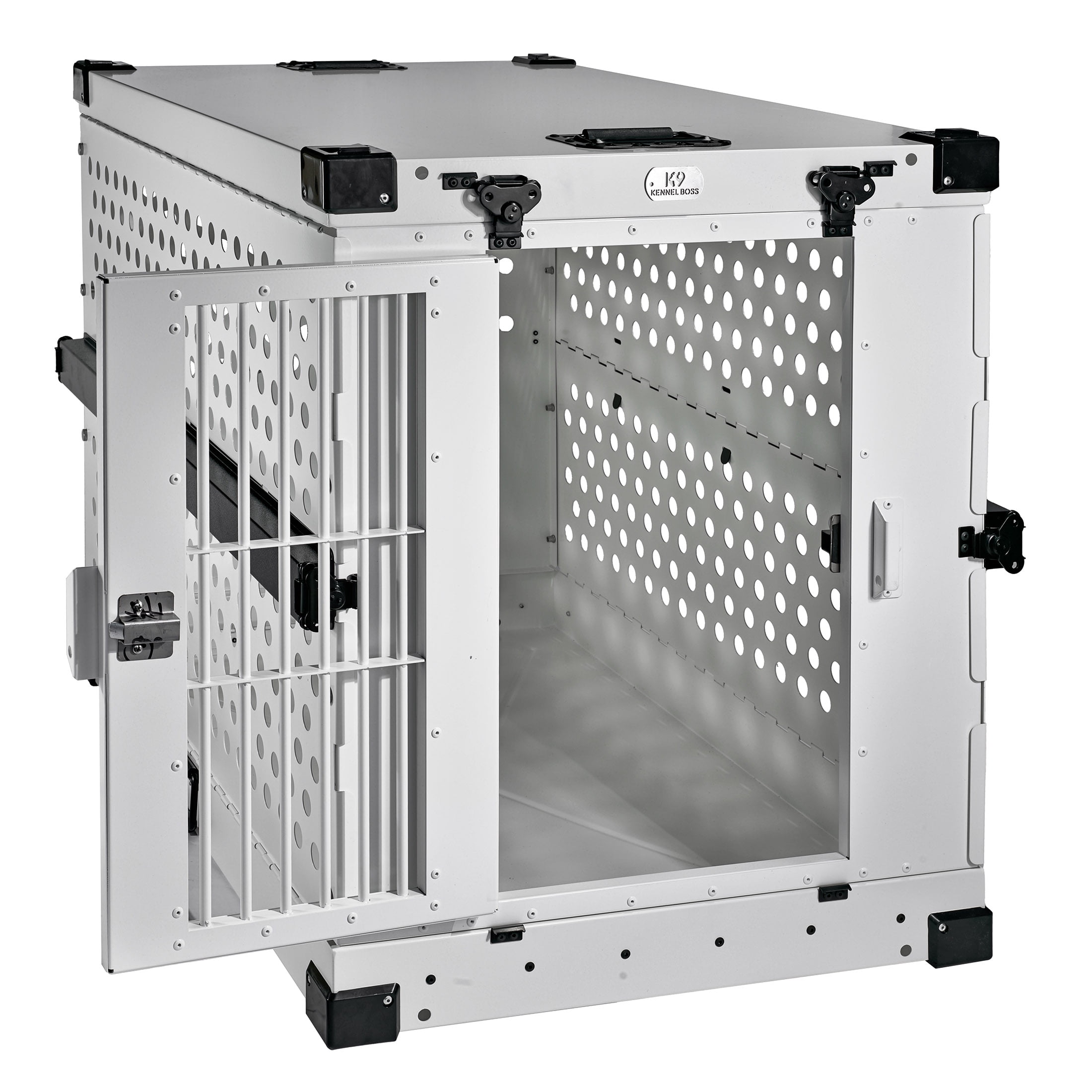 K9 KENNEL BOSS – LARGE – HEAVY DUTY FULLY COLLAPSIBLE POWDER-COATED ALUMINUM DOG CRATE
