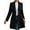 Black, variant on Women'S Classic Coat Lapel Collar Open Front Long Jacket Pea Coat Deep Red S