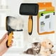 thumbnail image 5 of Peine autolimpiante para perros y gatos | Cepillo para desenredar y desprender | Dientes de aguja de acero inoxidable, mango ergonómico antideslizante, depilación, colector de pelo flotante,, 5 of 6