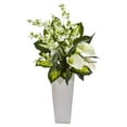 thumbnail image 2 of Nearly Natural 29-In. Calla Lily & Orchid Artificial Arrangement in Black Vase, 2 of 2