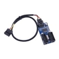 thumbnail image 3 of Placa base para computadora de escritorio, divisor de cabezal USB de 9 pines, conector de 1 a 4 puertos, 3 of 4