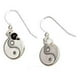 Argent Sterling Symbole Chinois Yin Yang Boucles d'Oreilles avec Onyx et Perles de Marbre – image 1 sur 1