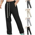 thumbnail image 4 of Mens Jogger Pants Drawstring Elastic Wrist Solid Color Pockets Sports Pants Light Gray, 4 of 4