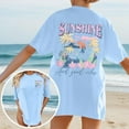 thumbnail image 2 of Shirts for Women Oversize Loose Fit Short Sleeve Casual Casual Summer Womens Summer Tops Light Blue XXXL, 2 of 7