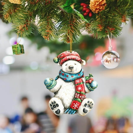 

Cute Polar Bear Acrylic Flat Pendant Fashionable And Unique Pendant Embellishes The Festive Atmosphere Making The Home Warmer Bead Garland with Clips Beaded Garland Christmas Candy Garland Stain Glass