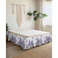 thumbnail image 2 of Purple Lavender Wrap Around Bed Skirts for Queen Bed 18" Drop,Bed Skirt with Adjustable Elastic Belt Dust Ruffle Bed Valance for Bedroom Hotel Pastoral Botanical Floral Dragonfly Bed Frame Cover, 2 of 7