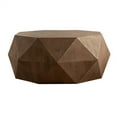 thumbnail image 6 of Round Coffee Table, Cocktail Table Leisure Tea Table with Three-dimensional Embossed Pattern, 38" American Retro Wooden End Table with MDF Base for Living Room Bedroom, Easy to Assemble, Natural, 6 of 7