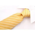 thumbnail image 3 of Yellow Necktie for Him | Classic Striped Yellow Tie for Men | Wedding Tie for Groom Party Gift | Scott Allan Collection Yellow Work Tie, 3 of 5