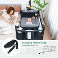 Gymax Baby Foldable 5 in 1 Nursery Center Toddler Bedside Crib W/ Music Box Black