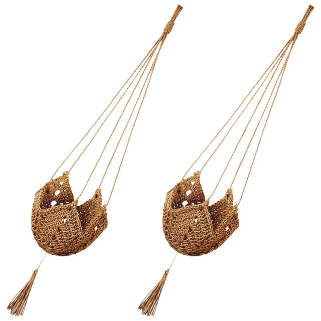 unbranded 2Ud Macrame Plant Hanger Marrón Para Colgar Macetas Con Rústico Y Para Hogar