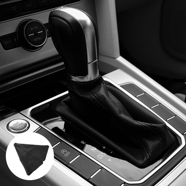 OULII Car Gear Shift Boot Cover PU Black Shifter Boot Cover 1Pcs