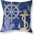 thumbnail image 3 of Navy Blue Nautical Throw Pillow Covers 18x18 Set of 4 White Coastal Ocean Anchors Pillow Covers Couch Decorative Outdoor Square Linen Pillow Cushion Cases for Living Room Sofa Bed Home Decor, 3 of 6