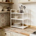 thumbnail image 4 of SIYTUAU Multi Layer Kitchen Storage Rack Trolley Floor Standing Utility Cart With Wheels For Bathroom Microwave White M Plastic, 4 of 7