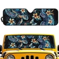 thumbnail image 2 of Uorisanigo Tropical Plumeria Turtle Windshield Sun Shade for Jeep Wrangler JL JLU 2018-2024 Rubicon Sahara 2 Door & 4 Door & Gladiator JT,Window Sun Visor for UV Rays and Heat Protection, 2 of 7