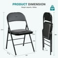 thumbnail image 5 of EDX 2 Pack Folding Chair with Sturdy Metal Frame, High-Density Padding, and Water-Resistant PU Leather - Ideal for Meetings, Gatherings, and Events, Black, 5 of 9