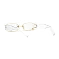 thumbnail image 4 of Pierced Loop Ring Rectangle Metal Rim OG Sunglasses Gold Computer Lens, 4 of 4