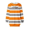 thumbnail image 4 of SMihono Womens Casual Hoodies Mini Dress Casual Oversized Long Sleeve Sweatshirt Striped Gradient Print Pullover with Pockets Orange 10, 4 of 5