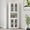 Corner-white, variant on White Metal Display Cabinet with Acrylic Doors, Kitchen Pantry Cabinets with 4 Adjustable Shelves and Feet, Tall Versatile Storage for Kitchen, Bedroom, Bathroom, Entryway, and Office