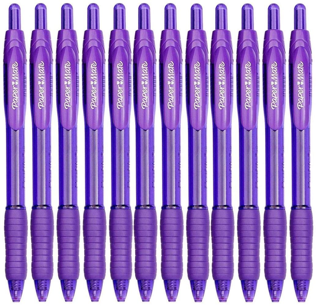 Writing & Correction Supplies Purple Profile Retractable Ballpoint Pens 12  Count 2 Pack Bold 12-Count 1.4mm Ballpoint Pens usaminimotors.com