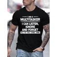 thumbnail image 1 of Multitasker Graphic T-Shirt for Men - Casual Crew Neck Tee with Humorous Print, Knit Fabric, Slight Stretch, Regular Fit for Adult - Perfect for Summer, 1 of 8