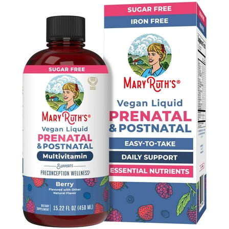 MaryRuth Organics Prenatal & Postnatal Multivitamin Liquid, Berry, Sugar-Free, 15 fl oz
