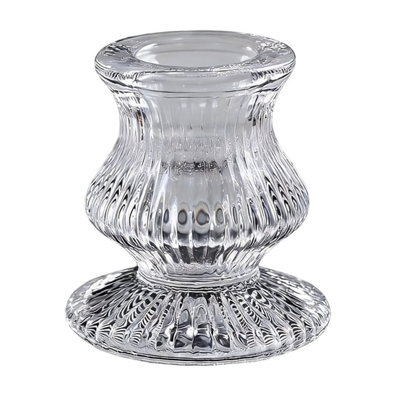 AURIGATE Clear Crystal Glass Candle Holder, Elegant Urn-Shaped Tabletop Candlestick for Wedding, Home, Easter & Farmhouse Decor