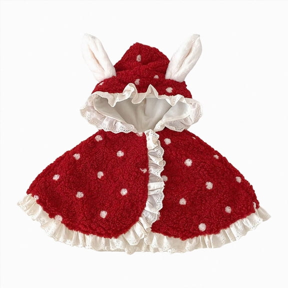 Xyant Baby Wear Hoodie Cape Poncho Coat Spring Autumn Winter Car Seat Jacket Outwear for 1-3 Year Girls (Red,12-24 Months)