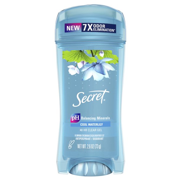 Secret Fresh Antiperspirant Deodorant Clear Gel Cool WaterLily 2.6 Oz