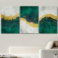 thumbnail image 2 of wall26 Canvas Print Wall Art Set Geometric Gold Green Paint Strokes Abstract Shapes Illustrations Modern Art Decorative Multicolor Chic for Living Room, Bedroom, Office - 24"x36"x3 Panels, 2 of 5