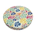 thumbnail image 2 of Lsque Cartoon Flowers Round Bar chair cushion covers Velvet Fabric Premium Comfort Protects from Scratches and Stains for 14-17 Inch Chair- 12 inch, 2 of 7