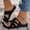 Black, variant on Norvail Womens Hollow Mesh Orthopedic Slide Sandals, Wide Foot Sandals for Women Dressy, Breathable Comfortable Summer Beach Walking Shoes for Vacation Casual