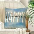 thumbnail image 5 of Happy Summer Decorative Throw Pillow Covers 18 x 18 Set of 4, Hello Beach Coastal Starfish Conch Blue Cushion Case Decor, Nautical Coral Seasonal Home Decoration for Sofa Couch, 5 of 5
