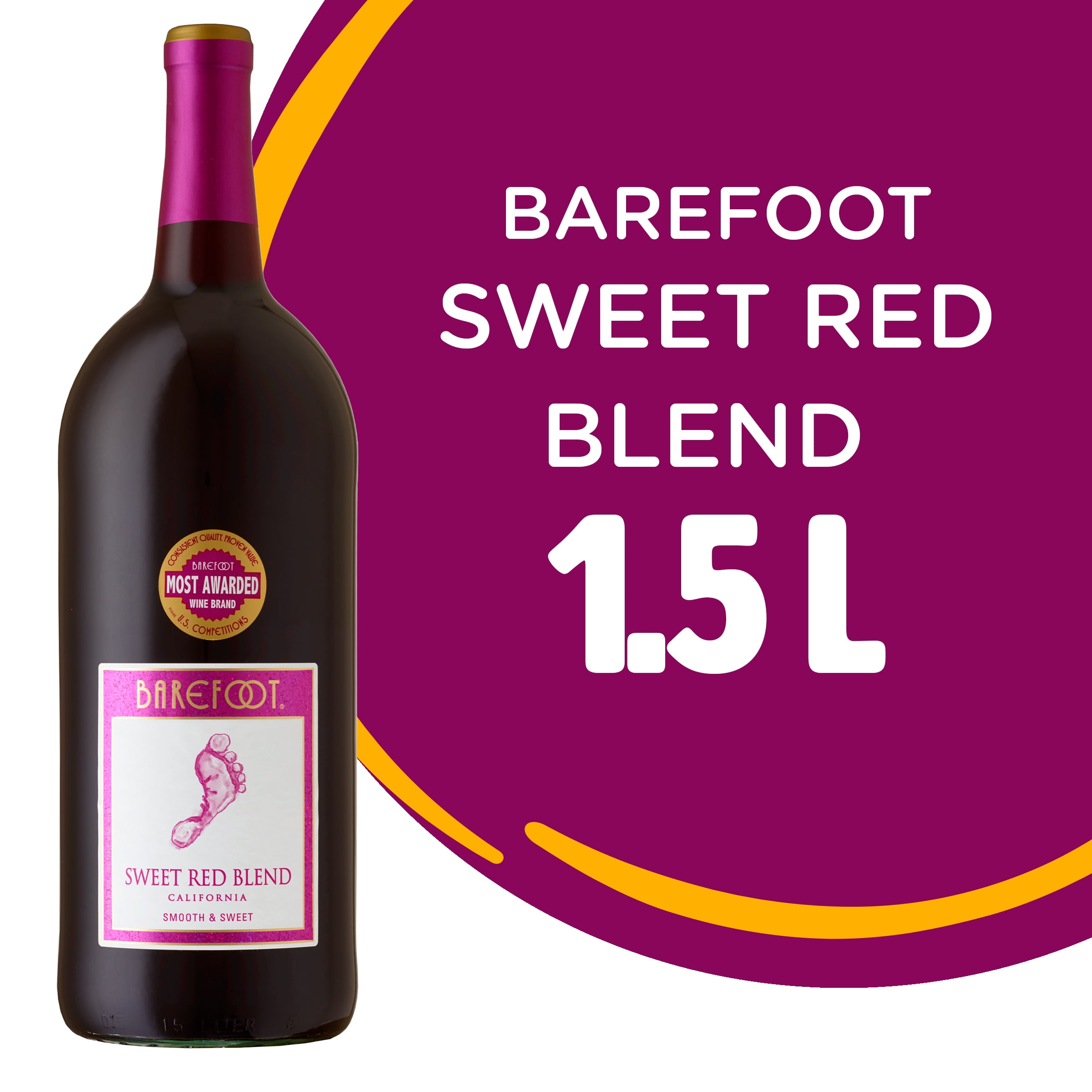 Barefoot Sweet Red Wine California 1.5 Walmart.com