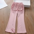 thumbnail image 2 of Utoimkio Toddler Girls Flared Pants Yoga Leggings Elastic Waisted Bell Bottom Pants with Pockets Size 3-12T, 2 of 8