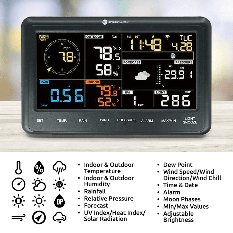 WS-002-2S Wireless Weather Forecast Station Indoor/Outdoor