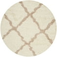 thumbnail image 3 of SAFAVIEH Daley Geometric Plush Shag Area Rug, Ivory/Beige, 6' x 6' Round, 3 of 9