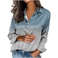 thumbnail image 1 of Long Sleeve Blouses for Women Printed Casual Cardigan Denim Style Jacket Loose Fit Polyester Winter Spring Oversized Coat, 1 of 5