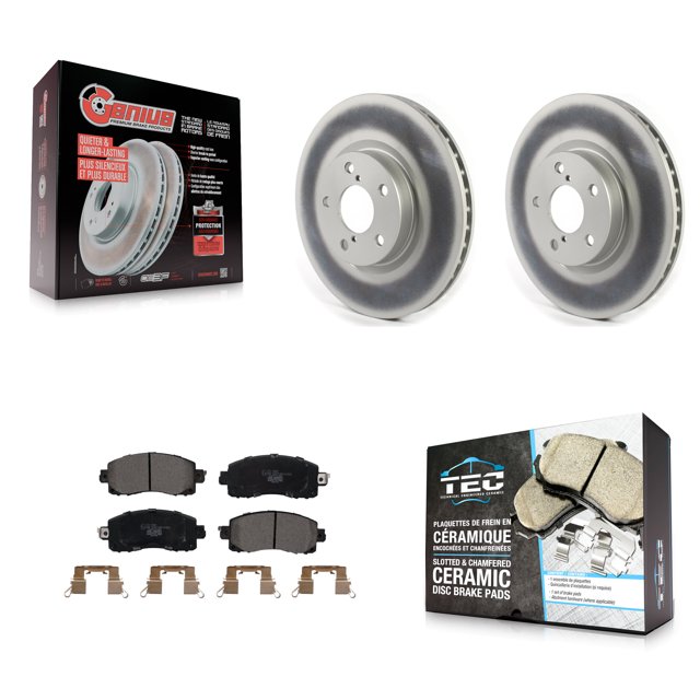 Transit Auto Front Coated Disc Brake Rotors and Ceramic Pads Kit for Car 2017-2023 Subaru Impreza with 276mm Diameter Rotor KGT-102094