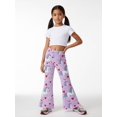 thumbnail image 5 of Girls Wide Leg Flared Pants, Bell Bottom Trousers, Digital Print Casual Bottoms for Kids, Slim Fit Autumn Spring Summer, Age 4-13, 5 of 6