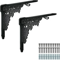 2 Pack Grapes Shelves Brackets Heavy Duty Decorative Shelf Bracket Black Iron Fireplace Mantel Corbels Counter Supports Metal Corner Brace Bathroom 8.3x6.8in colorful DIY