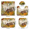 thumbnail image 3 of Fall Bathroom Sets With Shower Curtain And Rugs, Thanksgiving Turkey Shower Curtain Sets With 12 Hooks, Waterproof Fabric Sunflower Autumn Festival Decorations Accessories, 3 of 7