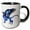 Black/White, variant on 3drose, Griffin Flight Leader Colorful Fantasy Monster Art, 11oz Two-tone Blue Mug
