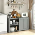 thumbnail image 6 of Costway Kitchen Storage Cabinet Sideboard Buffet Cupboard Wood Sliding Door Pantry Gray, 6 of 9