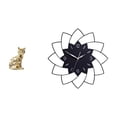thumbnail image 1 of Estatua De Gato, Escultura Acrílica Con Forma De Flor, Adorno Artístico Para Chimenea, Reloj De Pared Silencioso Para Interiores, Relojes Decorativos Sencillos Para Dormitorio O Cafetería., 1 of 8