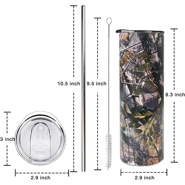 Ceovfoi Camo Tumbler with Lid and Straw, Hunting Gifts for Men Women ,20 oz  Camo Travel Coffee Cup Mug Water Botter 